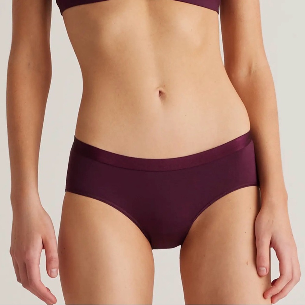 Quince Micromodal Brief Seamless Panties 4 Syrah (Burgundy) 2 Black Medium r359